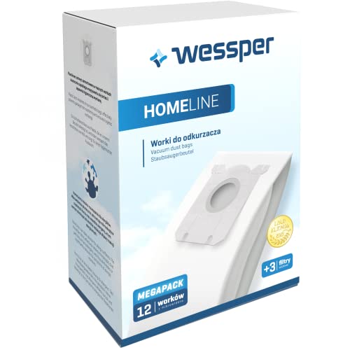 Wessper Sacchetti Per Aspirapolvere Philips/Aeg-Electrolux, S-Bag Classic, 12 Sacchetti + 3 Filtri