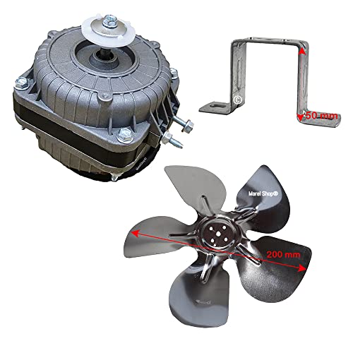 Marel Shop® - Motore Con Ventola Per Banco Bancone Frigo Uso Professionale 5 Watt 220 Volt Con Staffa Compatibile Con Vari Marchi