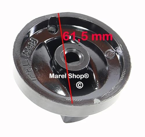 Marel Shop® - Manopola Cucina Friggitrice Cuoci Pasta Ristorazione Professionale Attacco Mezza Luna 10 X 8 Mm Esterno 61,5 Mm Compatibile Con Vari Mar