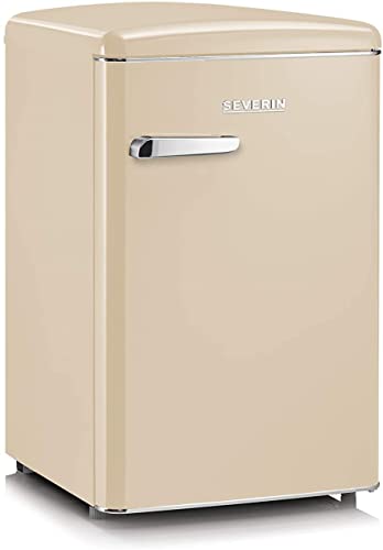 Severin Rks 8833 Mini Frigorifero Retrò 108L, Frigorifero Piccolo E Silenzioso Con Diversi Scomparti, Congelatore 13L E Portabottiglie, 37 Db, Classe