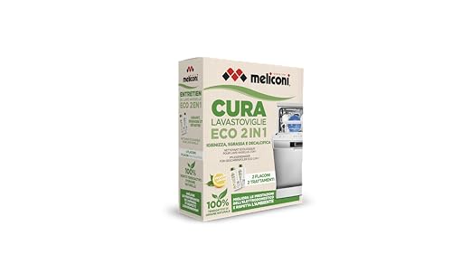 Meliconi Cura Lavastoviglie Liquido Eco 2-In-1, Igienizzante E Anticalcare Lavastoviglie, Formula Naturale, Prolunga Vita Elettrodomestico, Confezione