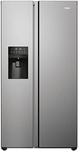 Haier Sbs 90 Serie 5 Hsr5918Dimp - Frigorifero In Acciaio Inox, Classe Di Efficienza Energetica D/Distributore Di Acqua E Cubetti Di Ghiaccio, Attacco