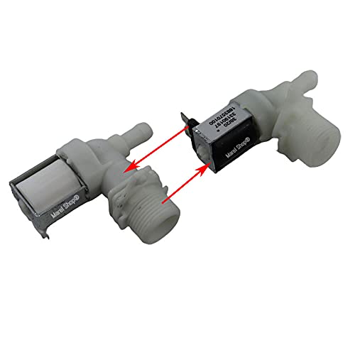Marel Shop® - Elettrovalvola Carico Acqua 1 Via 90 Gradi Per Lavastoviglie Compatibile Con Beko Per Modelli: Dfc04210W - Bsldw102S - Bsldw101 - Blv528