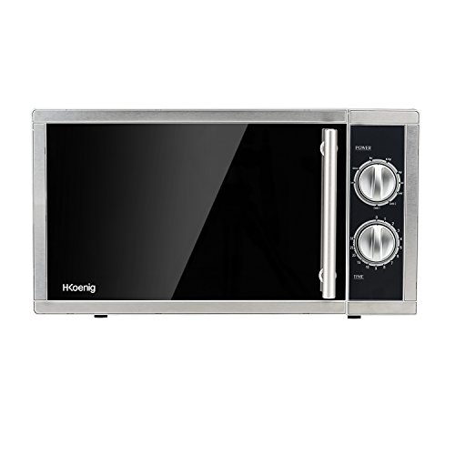 H.Koenig Microonde Grill 2 In 1 23L Vio7 Piatto Rotante Compatto 27Cm, Multifunzione 9 Programmi, Scongelamento, Cottura Combinata, Veloce, Timer 30Mi