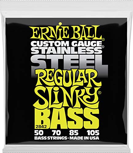 Ernie Ball, Regular Slinky Stainless Steel, Corde Per Basso Elettrico, Diametro 50-105