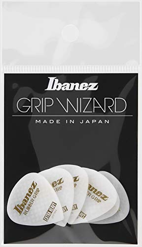 Ibanez Ppa16 X Rg-Wh Confezione Da 6 Plettri Grip Wizard A Grip Gomma, 1,2 Mm, Bianco