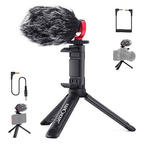 K&F Concept Microfono Per Fotocamere Cm600, Videomicro Microfono Direzionale Con Treppiede, Microfono Kit Per Fotocamere, Videocamere