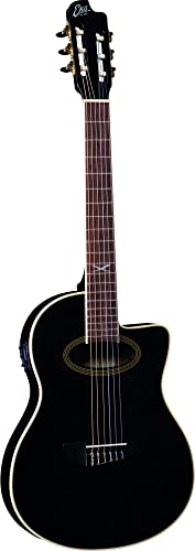 Eko Guitars - Nxt Nylon N100Ce See Through Black,Chitarra Classica Cutaway Elettrificata, Top In Abete, Fasce, Fondo E Manico In Mogano,Tastiera In So
