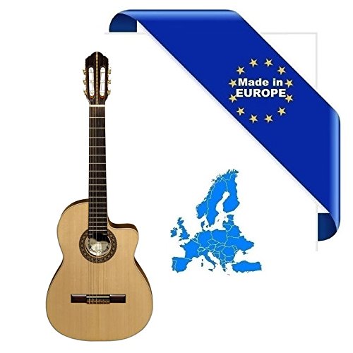 Chitarra Classica 4/4 Sm45 Made In Europe Top Cedro Massello Fondo-Fasce Palissandro Rosetta Intarsiata Spalla Mancante Manico Mogano Tastiera Palissa