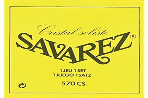 Savarez 656027 Corde Per Chitarra Classica Alliance Cristal 570Cs Set Alta Tensione, Cristal Nylon, Rivestite Argentato, Giallo