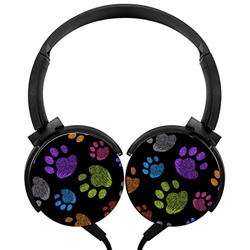 '3D Printer Colorful Animalspaws Hi-Fi Stereo Headphones Over Ear Wired Headset
