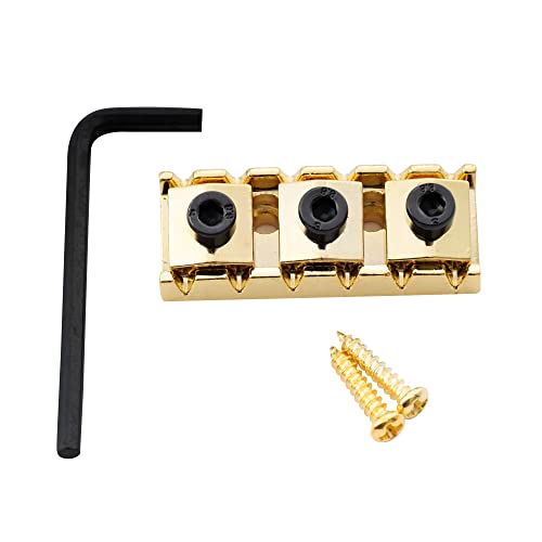 Musiclily 42Mm Chitarra Capotasto Bloccacorde Locking Nut Per Chitarra Elettrica Tremolo Ponte Floyd Rose, Dorato