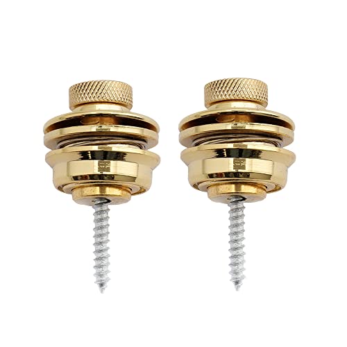 Musiclily Testa Piatta Chitarra Strap Locks Security Locks Tracolla Lock Attacchi Di Sicurezza Per Tracolla Chitarra Elettrica Acustica Basso, Dorato(