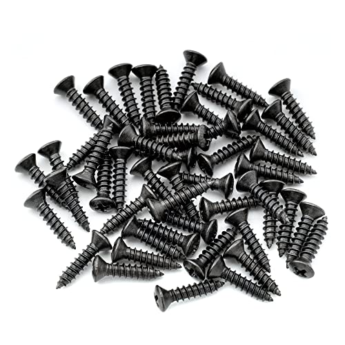 Musiclily Ultra 3X12 Mm Acciaio Inox Viti Testa Svasata Per Battipenna Chitarra Elettrica Fender Strat Tele O Basso, Nero (Set Di 50)
