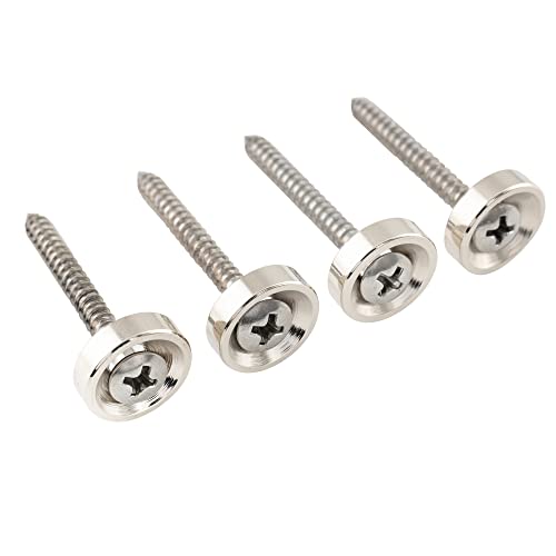 Musiclily Pro 15Mm Boccole Attacco Manico In Acciaio Con Viti Per Chitarra Elettrica E Basso, Nickel (Set Di 4)