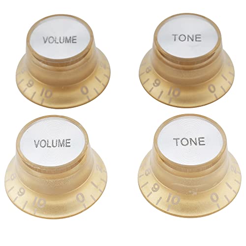 Musiclily Plastica Metrico 2 Volume 2 Tono Manopole Per Chitarra Stile Les Paul, Oro