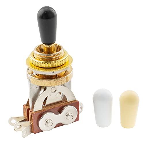 Musiclily Pro Selettore 3 Posizioni Toggle Switch Per Chitarra Elettrica Tipo Les Paul, Dorato