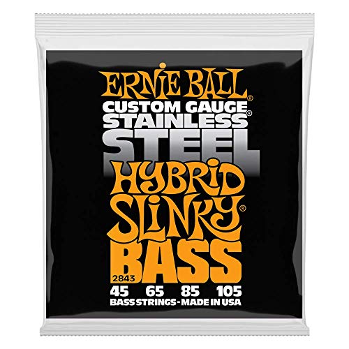 Ernie Ball, Hybrid Slinky Stainless Steel, P02843, Corde Per Basso Elettrico, Diametro 45-105