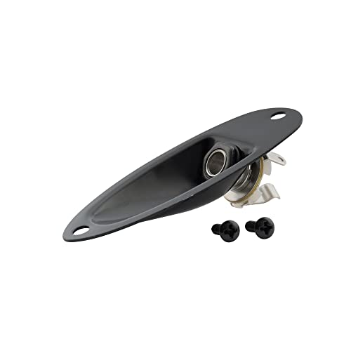 Musiclily 6,35Mm Forma Ella Barca Presa Jack Jack Socket Plate Per Chitarra Elettrica Tipo Fender Stratocaster, Nero