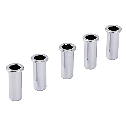 Musiclily Pro 25,5Mm Boccole Passacorde In Ottone String Ferrules A Tazza Per Ponte Da Basso Elettrico Jazz Bass/Precision Bass, Cromato (Set Di 5)