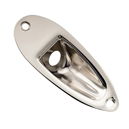 Musiclily Pro 10Mm Forma Barca Piastra Ricevi Jack In Acciaio Per Chitarra Elettrica Tipo Strato, Nickel