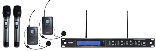 Kit 4 Radiomicrofoni Uhf - 2 Palmari 2 Lavalier