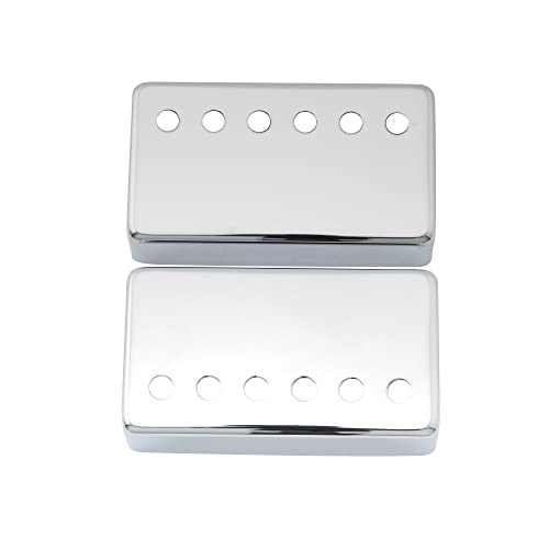 Musiclily 52Mm Copri Humbucker Pick Up In Metallo Copertura Pickup Covers Ponte Per Chitarra Elettrica Epiphone Les Paul,Cromato(2 Pezzi)