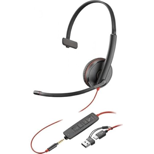 Hp Poly Blackwire 3215 - Blackwire 3200 Series - Cuffie - On-Ear - Cablate - Cancellazione Attiva Del Rumore - Connettore Da 3,5 Mm, Usb-C - Nero - Ce