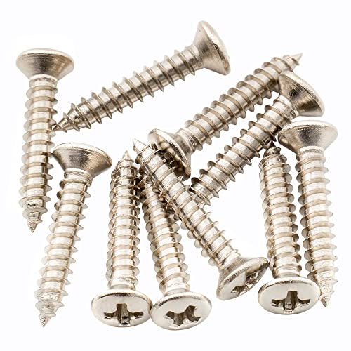 Musiclily Ultra 2,5X15 Mm Acciaio Inox Viti Testa Svasata Per Abbassacorde Mascherina Pickup Chitarra Elettrica E Basso, Nickel (Set Di 10)