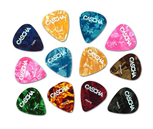 Cascha 12 Plettri Per Chitarra, Chitarra Acustica Classica, Chitarra Elettrica, Ukulele, Basso, Pick Set, Accessori