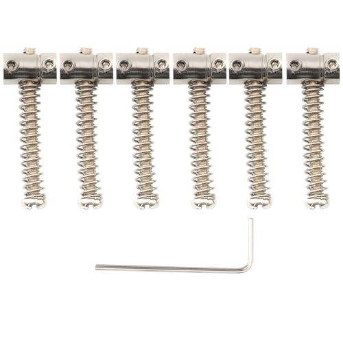 Musiclily Pro 10,8Mm Piccolo Barrel Sellette Telecaster In Acciaio Per Chitarra Elettrica Fender Squier Tele Tipo, Nickel (Set Di 6)
