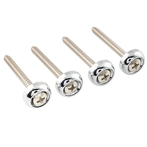 Musiclily Pro 14Mm Boccole Attacco Manico E Viti In Acciaio Per Chitarra Elettrica E Basso, Cromato (Set Di 4)