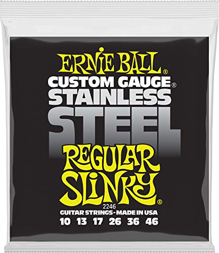 Ernie Ball, Regular Slinky Stainless Steel Wound, Corde Per Chitarra Elettrica, Diametro 10-46