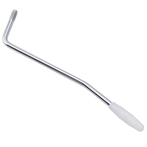 Musiclily Pro 5,8Mm Filettatura Leva Tremolo Arm In Acciaio Per Chitarra Elettrica Tipo Squier Strat, Chrome Con Tappo Bianco