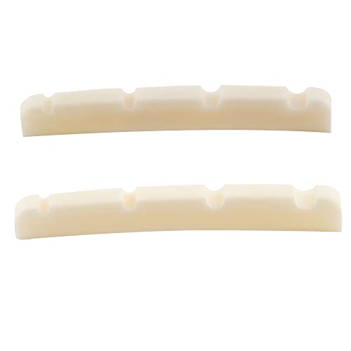 Musiclily Pro Jazz Bass Capotasto Osso Scanalatura Bone Nut Per Basso Elettrico 4 Corde Tipo Jazz Bass (2 Pezzi)