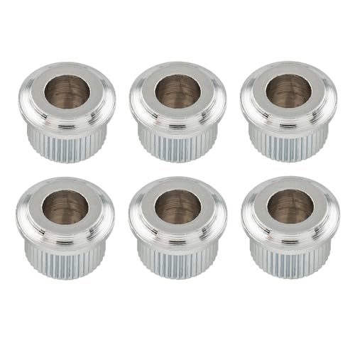 Musiclily Pro Metallo Vintage/Moderno 6 Mm A 10 Mm Chitarra Boccole Adattatore Meccaniche, Cromato(Set Di 6)