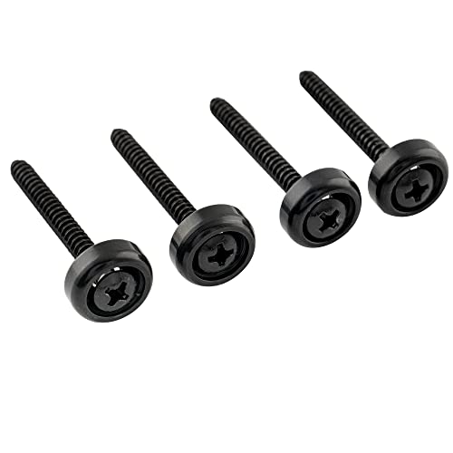 Musiclily Pro 14Mm Boccole Attacco Manico E Viti In Acciaio Per Chitarra Elettrica E Basso, Nero (Set Di 4)