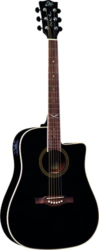 Eko Guitars - Nxt D100Ce See Through Black, Chitarra Acustica Top In Abete, Fasce Fondo E Manico In Mogano, Tastiera In South American Roupanà, Scala