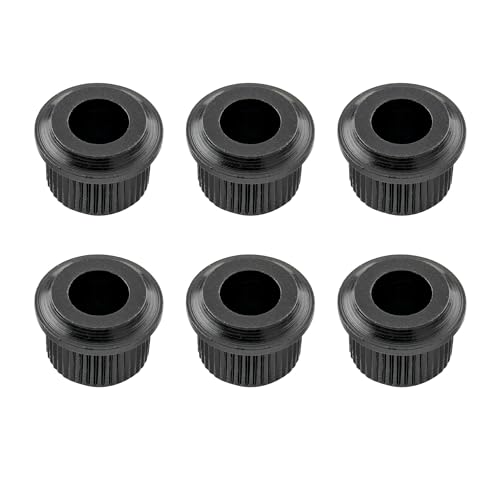 Musiclily Pro Metallo Vintage/Moderno 6 Mm A 10 Mm Chitarra Boccole Adattatore Meccaniche, Nero(Set Di 6)
