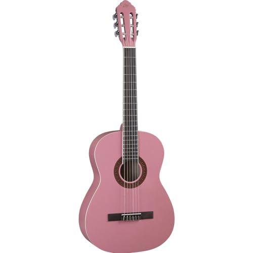 Eko Guitars - Cs-10 Pink Chitarra Classica Serie Studio Scala 4/4, Top In Tiglio, Fasce E Fondo In Tiglio Laminato, Manico E Tastiera In Betulla, Cust
