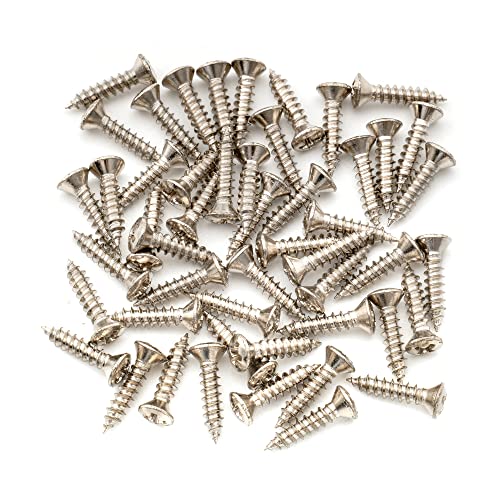 Musiclily Ultra 2,8X12,3Mm Viti Battipenna In Acciaio Inossidabile Pickguard Screws Per Chitarra Elettrica Fender Stratocaster Telecaster/Basso, Nicke
