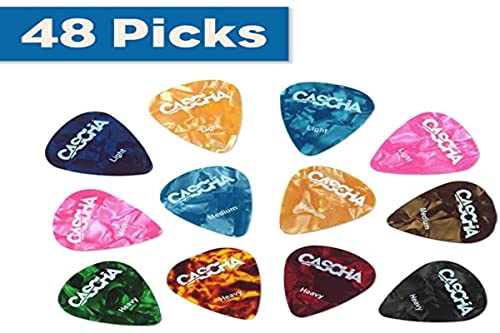 Cascha 48 Plettri Per Chitarra, Chitarra Acustica Classica, Chitarra Elettrica, Ukulele, Basso, Pick Set, Accessori