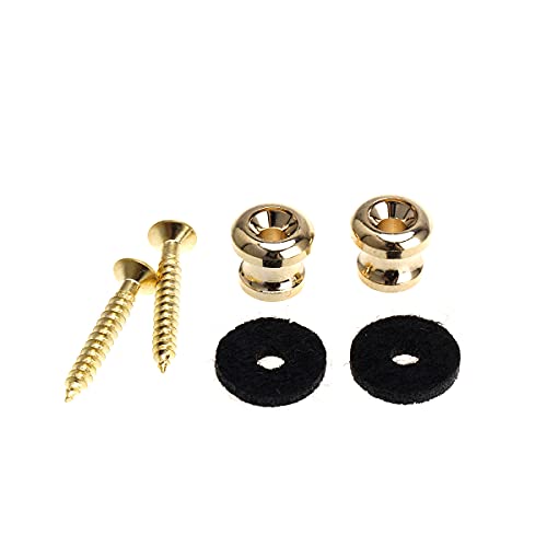 Musiclily Pro Metallo Attacchi Tracolla Strap Buttons Per Ukulele Piccole Dimensioni Chitarra/Basso, Dorato (Set Di 2)