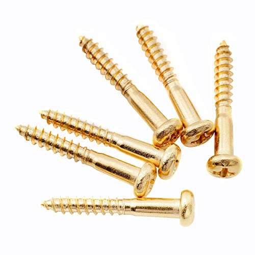 Musiclily Ultra 3,5X25 Mm Acciaio Inox Testa Pan Viti Per Ponte Tremolo Chitarra Elettrica Tipo Strat, Dorato (Set Di 6)