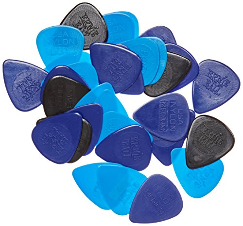 Ernie Ball, Plettri In Nylon Di Spessori Misti, Thin, Medium E Heavy, Confezione Da 50
