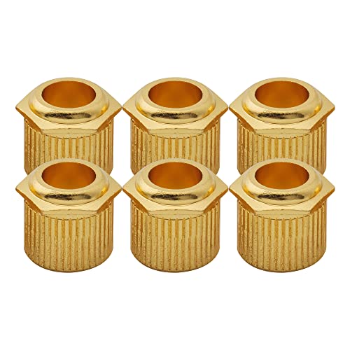 Musiclily Ultra Ottone 1/4 Pollice-10 Mm Vintage Moderno Boccole Adattatore Meccaniche, Dorato (Set Di 6)