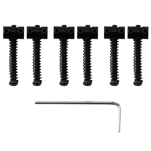 Musiclily Pro 10,8Mm Piccolo Barrel Sellette Telecaster In Acciaio Per Chitarra Elettrica Fender Squier Tele Tipo, Nero (Set Di 6)