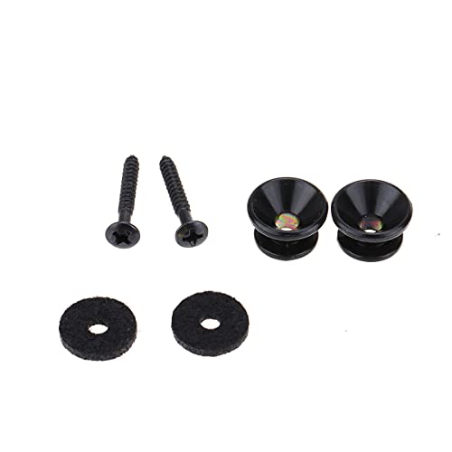 Musiclily Pro Metallo Attacchi Tracolla Strap Buttons Per Per Fender Style Chitarra Elettrica Acustica Basso, Nero (Set Di 2)