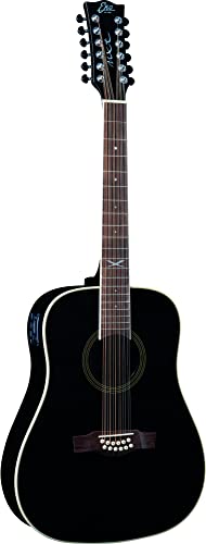 Eko Guitars - Nxt D100E Xii See Through Black, Chitarra Acustica 12 Corde, Top In Abete, Fasce Fondo E Manico In Mogano,Tastiera In South American Rou