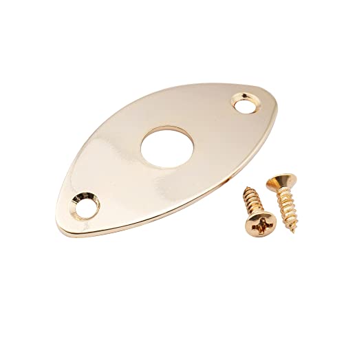 Musiclily Pro Ovale Curvo Piastra Jack In Acciaio Per Chitarra Elettrica E Basso, Dorato